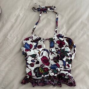 Floral Halter Top - Multicolor